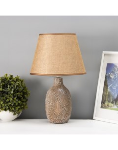 Настольная лампа с абажуром «Джесси», Е14, 40 Вт, шоколадно-белый, 25×25×39 см Risalux