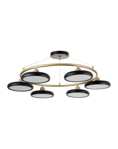 Люстра «Моника» 6 LED 144 Вт 3000-6000К черно-золотой 78×78×100 см Bayerlux