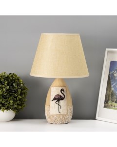 Настольная лампа с абажуром «Фламинго», Е14, 40 Вт, бежевый, 25×25×39 см Risalux