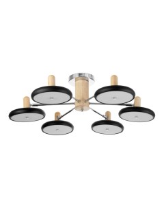 Люстра «Джулия», 6хLED, 144 Вт, 3000-6000К, черно-хромовый, 80×80×22 см Bayerlux