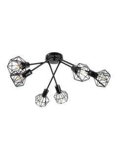 Люстра потолочная «Андис», 6хЕ27, 40 Вт, черный, 50×50×18 см Bayerlux