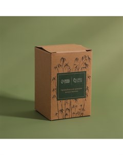 Органайзер для ватных палочек «BAMBOO», с крышкой, d=7×9.5 см, прозрачный, коричневый Qf