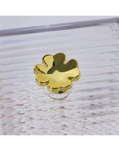 Органайзер для ватных палочек «FLOWER», с крышкой, 11×8.5×8.5 см, цвет прозрачный, золотистый Qf