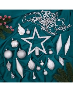 Ёлочные игрушки «Андромеда», шары новогодние, набор 50 шт., серебристый Зимнее волшебство