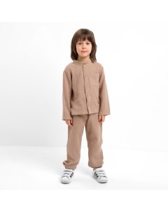 Костюм (рубашка и брюки) детский «Муслин», размер 30 (98-104 см), бежевый Kaftan