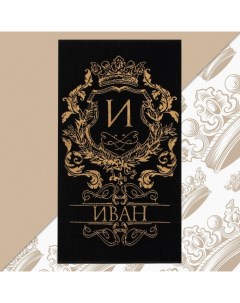 Полотенце махровое «Иван», 50×90 см, 100% хлопок, 420 г/м², чёрное Этель