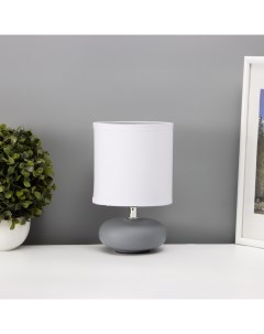 Настольная лампа с абажуром «Ассенса», Е14, 40 Вт, серо-белый, 13×13×22 см Risalux