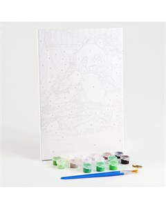 Картина по номерам на холсте с подрамником «Панда», 30х20 см Школа талантов