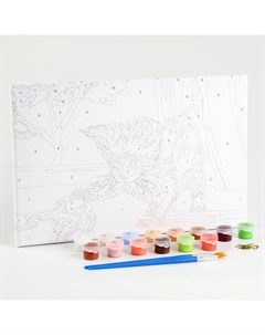 Картина по номерам на холсте с подрамником «Котёнок с клубком», 30×20 см Школа талантов