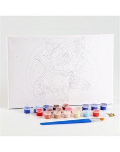 Картина по номерам на холсте с подрамником «Сиамский котёнок» 20х30 см Школа талантов