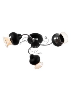 Люстра потолочная «Авиталь», 3хЕ27, 40 Вт, чёрно-хромовый, 53×53×23 см Bayerlux