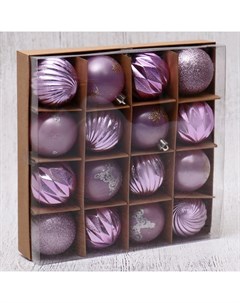 Ёлочные игрушки «Патрис полоски», шары новогодние, d=6 см, набор 16 шт. Зимнее волшебство