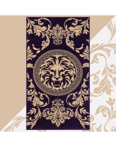 Полотенце махровое «Лев», 67×130 см, 100% хлопок, 420 г/м², фиолетовое Этель