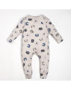 Комбинезон детский «. Мишка», рост 74-80 см, серый Крошка я