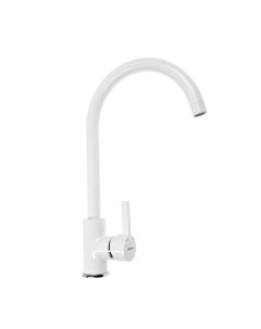 Смеситель для кухни Accoona A4594G, однорычажный, высокий излив, латунь, белый