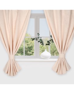 Комплект штор для кухни Magnifica, 140×180 см-2 шт., подхваты 2 шт., лён 100%,180 г/м² Этель