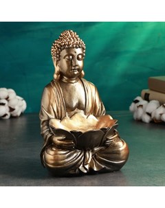 Копилка "Будда с лотосом" бронза, 28см Хорошие сувениры