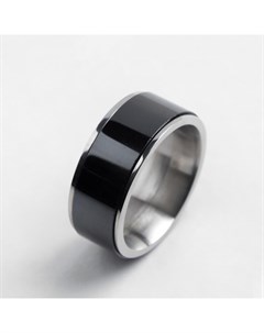 Кольцо керамика «Вайд», 1 см, цвет чёрный в серебре, 19 размер Qf