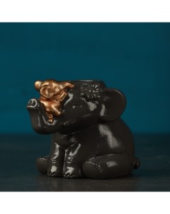 Фигурное кашпо для цветов «Слониха и слонёнок», 70 мл, гипс, серое Хорошие сувениры