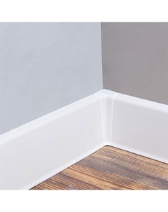 Плинтус напольный «Деконика», 85×2200 мм, цвет 001 белый Гк «идеал»