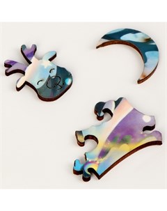 Деревянный пазл фигурный «Новый год! Волшебная ночь», светящиеся детали Puzzle