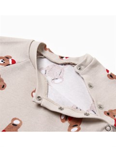 Комбинезон с шапочкой «Новогодние медвежата», рост 68-74 см Крошка я