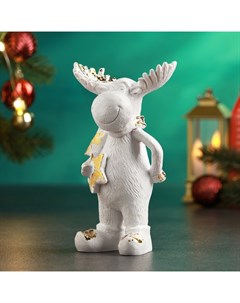Фигурка «Лось со звездой», 16×6×9 см, белый с позолотой Хорошие сувениры