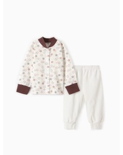 Комплект для новорожденного (кофточка/штанишки) «Звездочки», цвет бежевый, рост 68 см Детская линия