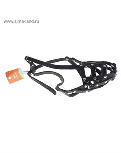 Намордник кожаный сетчатый с перемычкой №2, доберман, (длина по носу 9.5 см, обхват морды 28 см) Пижон