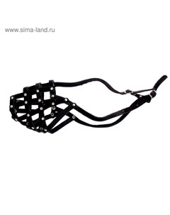 Намордник кожаный сетчатый с перемычкой №3, овчарка, (длина по носу 11 см, обхват морды 30 см) Пижон
