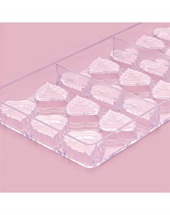 Форма для конфет и шоколада «Листочки», 27.5×13.5×2.5 см, 21 ячейка 4×3×0.8 см, прозрачная Konfinetta