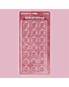 Форма для конфет и шоколада «Секрет», 27.5×17.5×2.5 см, 21 ячейка 2.5×2.2×2 см, прозрачная Konfinetta