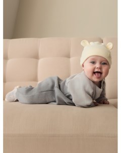 Комбинезон вязаный «Мордочка», рост 62-68 см, серый Крошка я