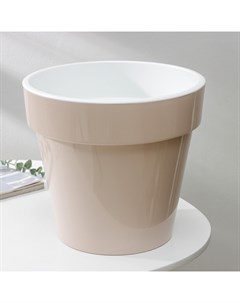 Кашпо для цветов со вставкой «Порто», 9 л, пластик, жемчужный Plast avenue