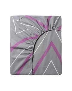 Простыня Этель Сиренево-серые зигзаги на резинке / 10801853