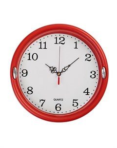 Часы настенные "Увертюра", плавный ход, d-22 см, красные Соломон