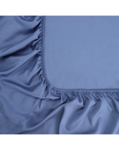 Простыня на резинке 2-спальная SL Home, 180×200+30 см, синяя, модал Sima-land home