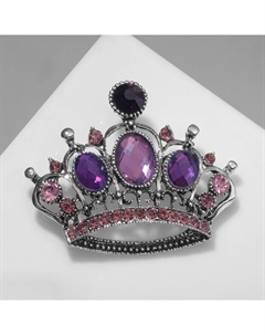 Брошь «Корона» готическая, фиолетовая в чернёном серебре Qf