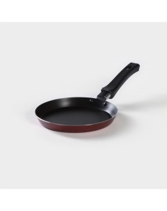 Сковорода блинная «Хит», d=18 см, пластиковая ручка, антипригарное покрытие, алюминий, чёрная Белая калитва