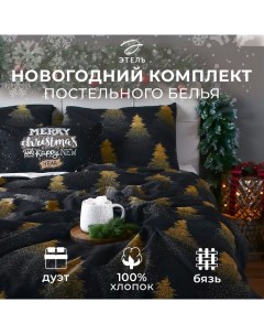 Постельное бельё дуэт «» Golden Christmas, бязь Этель