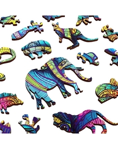 Пазл деревянный фигурный «Индийский слон», 118 элементов Puzzle