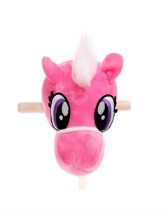 Мягкая игрушка «Конь-скакун», на палке, цвет розовый Zabiaka