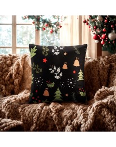 Наволочка декоративная новогодняя «. Праздничное настроение» 40×40 см Этель