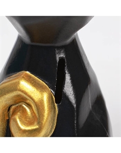 Копилка для денег «Кошка геометрическая», гипс, чёрная-золото, 19 см Хорошие сувениры