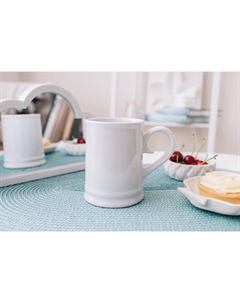 Пивная кружка, 300 мл, 12×8×10.3 см, керамика, белая Доляна