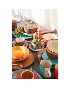 Тарелка «Морской мир», d=27 см, керамика, бордовая Доляна