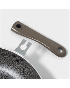 Сковорода Onyx, d=28 см, съёмная ручка, стеклянная крышка, антипригарное покрытие, алюминий, серая Jarko