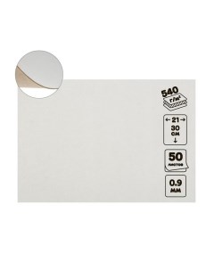 Картон переплётный 0.9 мм, 21×30, 50 листов, 540 г/м², белый Calligrata