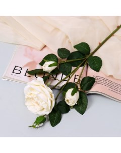 Цветы искусственные "Роза изыск" 10х64 см, белый Poetry in flowers