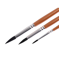 Набор кистей белка 3 штуки, "JollyFriends" для акварели и гуаши, блистер Erichkrause